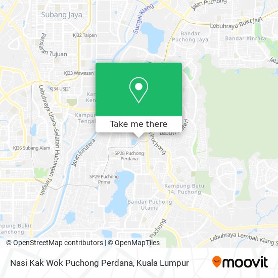 Peta Nasi Kak Wok Puchong Perdana