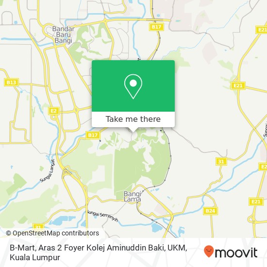 B-Mart, Aras 2 Foyer Kolej Aminuddin Baki, UKM map