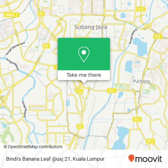 Bindi's Banana Leaf @usj 21 map