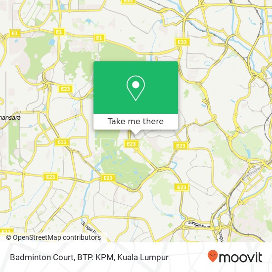 Badminton Court, BTP. KPM map