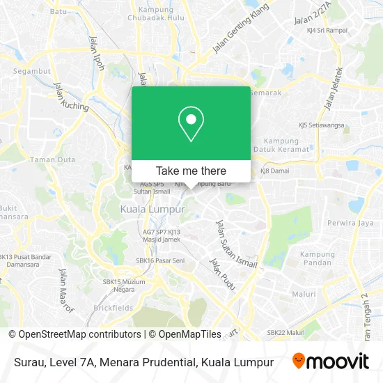 Peta Surau, Level 7A, Menara Prudential