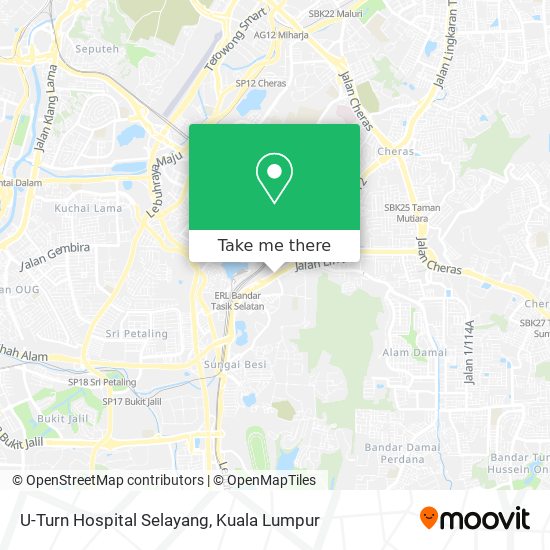 Peta U-Turn Hospital Selayang