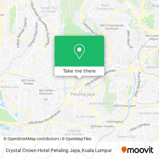 Crystal Crown Hotel Petaling Jaya map