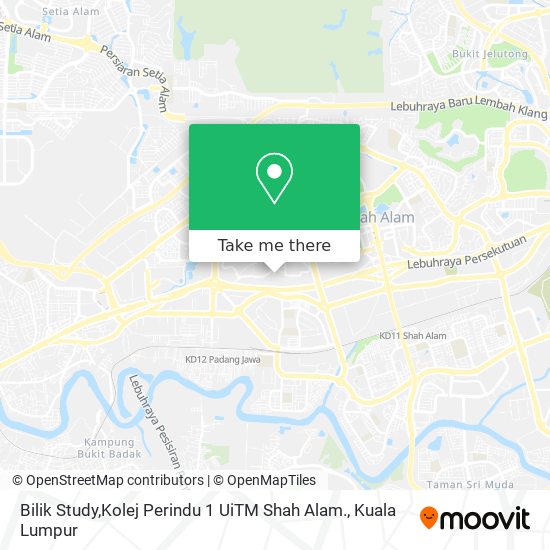 Bilik Study,Kolej  Perindu 1 UiTM Shah Alam. map