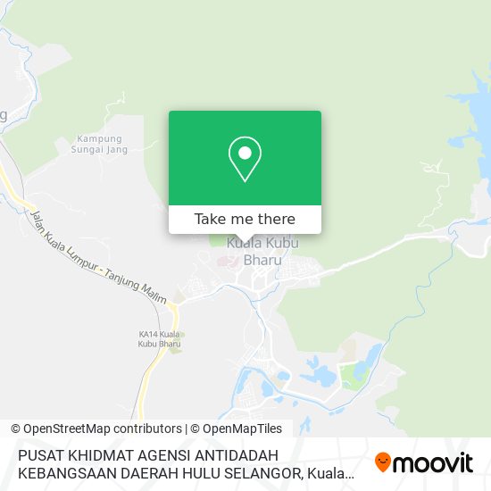 PUSAT KHIDMAT AGENSI ANTIDADAH KEBANGSAAN DAERAH HULU SELANGOR map