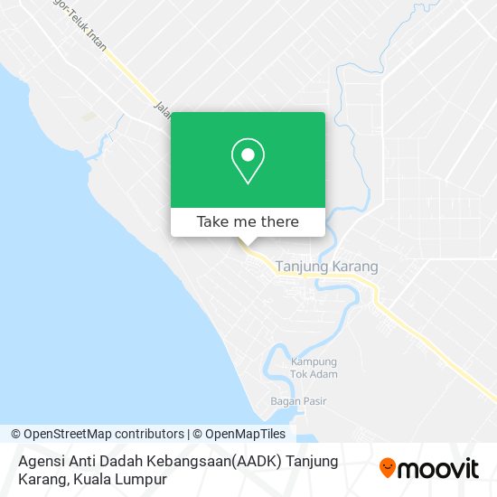 Peta Agensi Anti Dadah Kebangsaan(AADK) Tanjung Karang