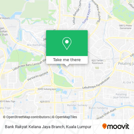 Peta Bank Rakyat Kelana Jaya Branch