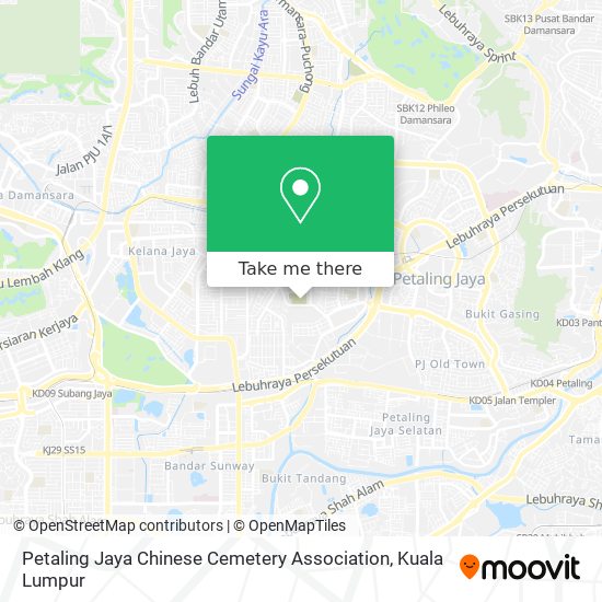 Petaling Jaya Chinese Cemetery Association map