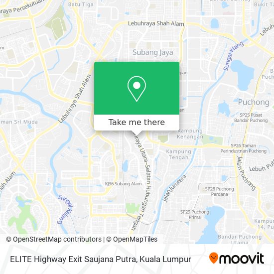 Peta ELITE Highway Exit Saujana Putra
