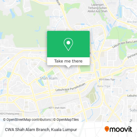 CWA Shah Alam Branch map