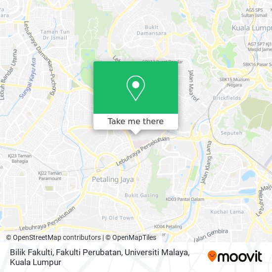 Peta Bilik Fakulti, Fakulti Perubatan, Universiti Malaya