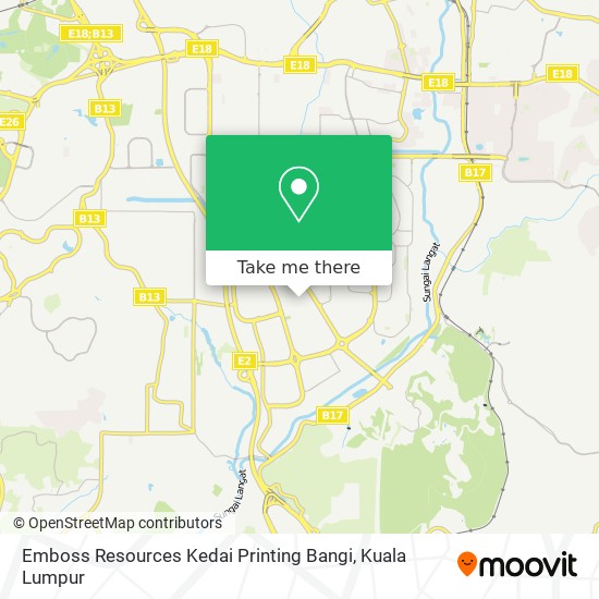 Peta Emboss Resources Kedai Printing Bangi
