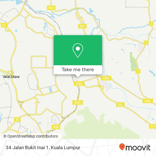 34 Jalan Bukit Inai 1 map