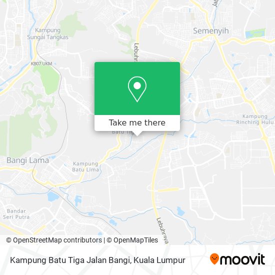 Kampung Batu Tiga Jalan Bangi map