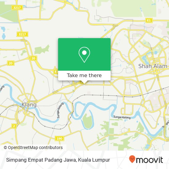 Peta Simpang Empat Padang Jawa