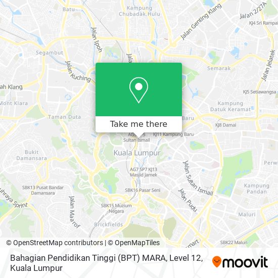 Bahagian Pendidikan Tinggi (BPT) MARA, Level 12 map