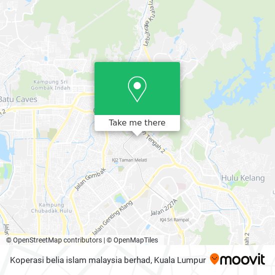 Koperasi belia islam malaysia berhad map