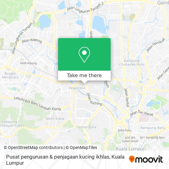 Pusat pengurusan & penjagaan kucing ikhlas map