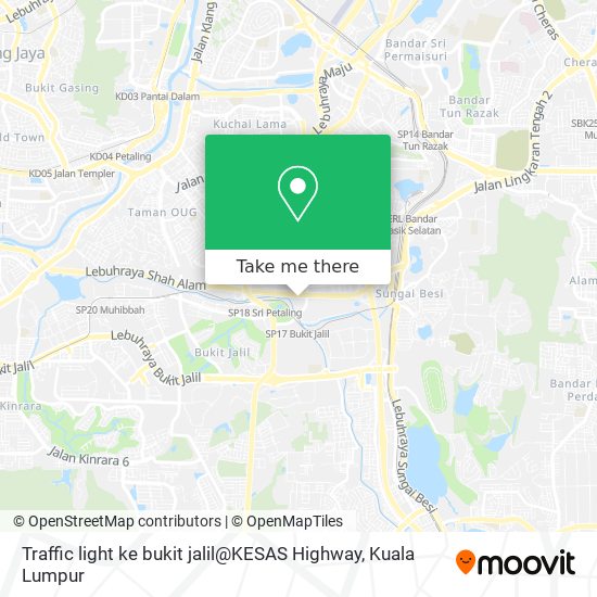 Traffic light ke bukit jalil@KESAS Highway map