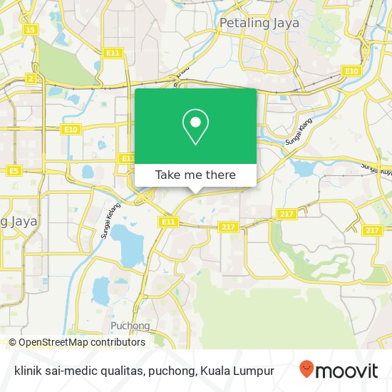 klinik sai-medic qualitas, puchong map