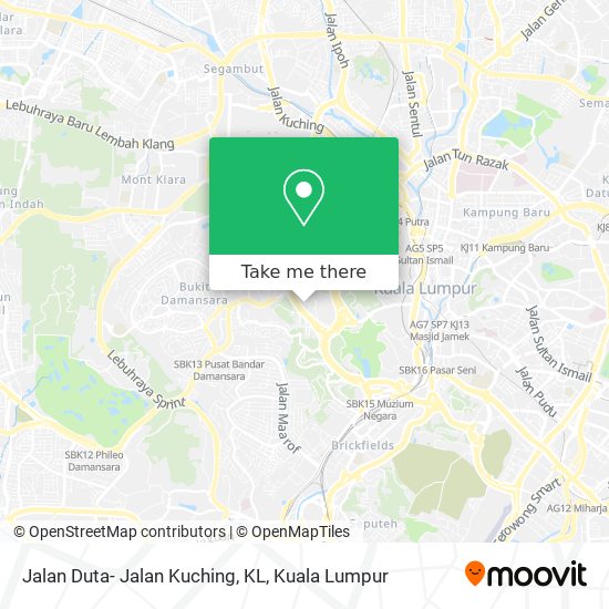Peta Jalan Duta- Jalan Kuching, KL