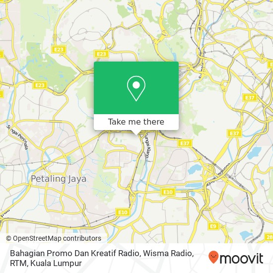 Bahagian Promo Dan Kreatif Radio, Wisma Radio, RTM map