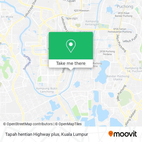 Tapah hentian Highway plus map