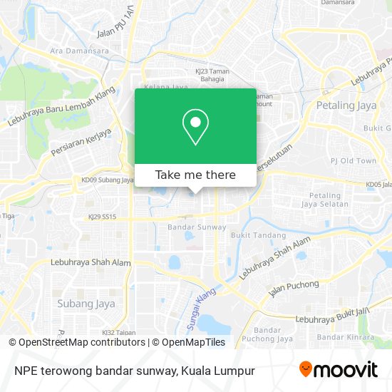 NPE terowong bandar sunway map