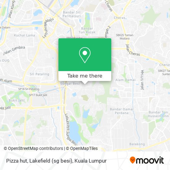 Pizza hut, Lakefield (sg besi) map