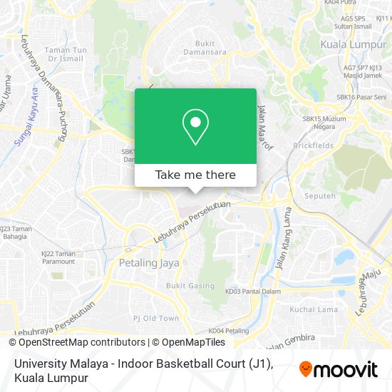 University Malaya - Indoor Basketball Court (J1) map