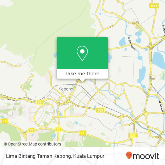 Lima Bintang Taman Kepong map