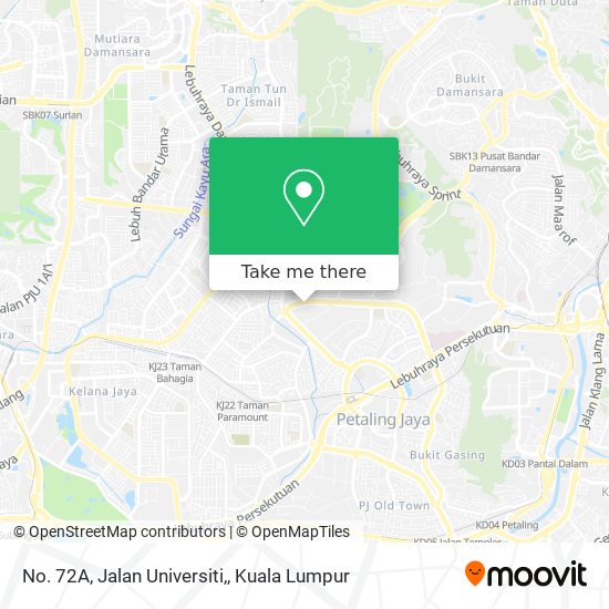 No. 72A, Jalan Universiti, map