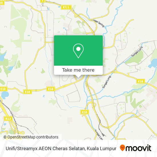 Peta Unifi / Streamyx AEON Cheras Selatan