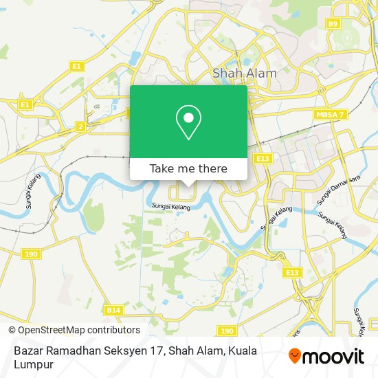 Peta Bazar Ramadhan Seksyen 17, Shah Alam