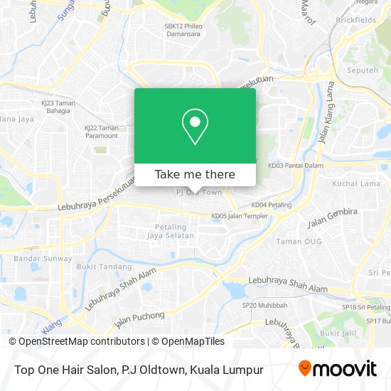 Top One Hair Salon, P.J Oldtown map
