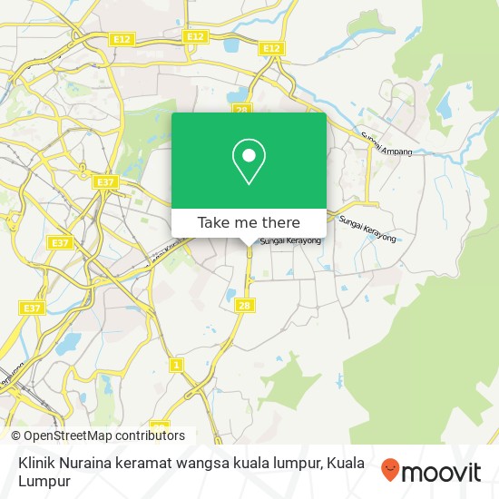 Klinik Nuraina keramat wangsa kuala lumpur map