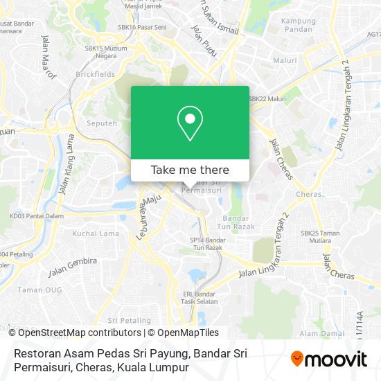 Peta Restoran Asam Pedas Sri Payung, Bandar Sri Permaisuri, Cheras