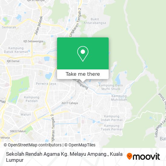 Peta Sekolah Rendah Agama Kg. Melayu Ampang.