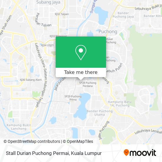 Peta Stall Durian Puchong Permai