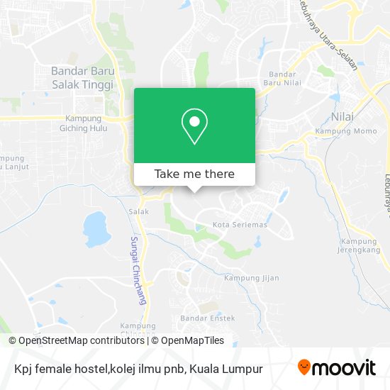 Kpj female hostel,kolej ilmu pnb map