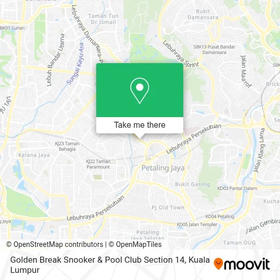 Golden Break Snooker & Pool Club Section 14 map