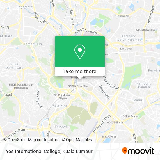 Yes International College map