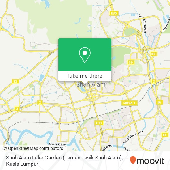 Shah Alam Lake Garden (Taman Tasik Shah Alam) map