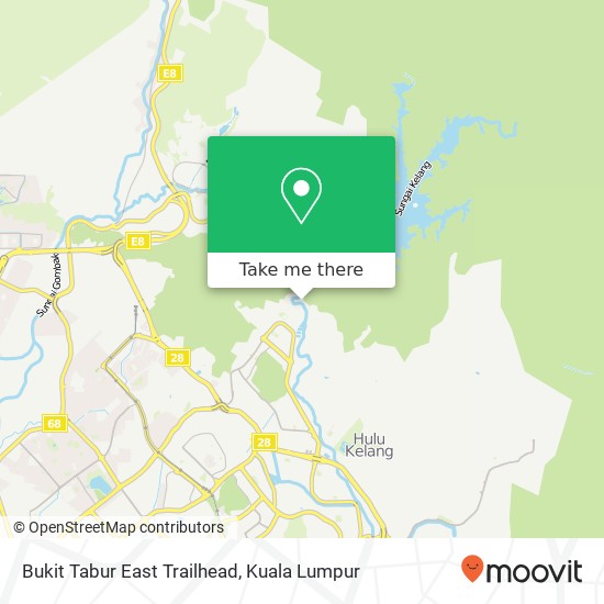 Peta Bukit Tabur East Trailhead