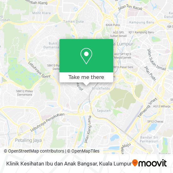 Klinik Kesihatan Ibu dan Anak Bangsar map