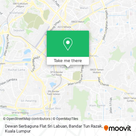 Dewan Serbaguna Flat Sri Labuan, Bandar Tun Razak map