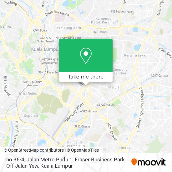 Peta no 36-4, Jalan Metro Pudu 1, Fraser Business Park Off Jalan Yew