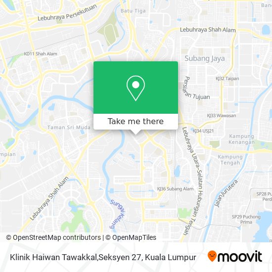 How to get to Klinik Haiwan Tawakkal,Seksyen 27 in Shah Alam by 