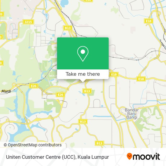 Uniten Customer Centre (UCC) map
