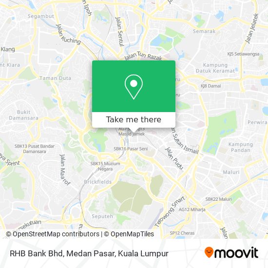 Peta RHB Bank Bhd, Medan Pasar